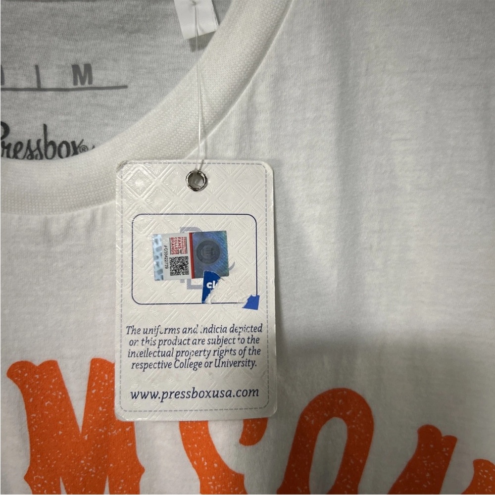 NWT Clemson Tigers NCAA Pressbox Women’s T-Shirt Death Valley White Size Medium - Picture 4 of 10